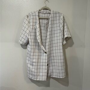 Women’s  White Checkered Shirt